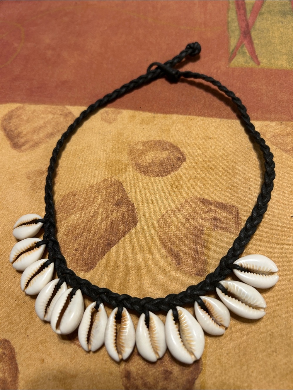Black Braided Cowrie Shell Necklace - Beach Style